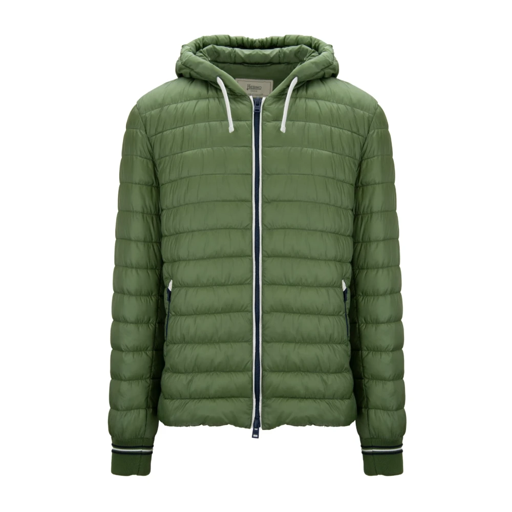 Herno Men's Green Down Jackets, 2XL, Hooded Puffer Jacket
