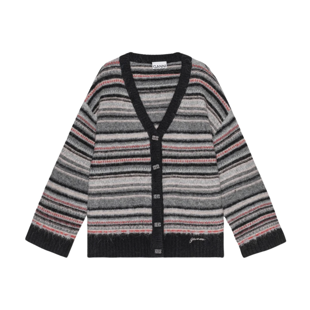 Ganni Women's Multicolor Striped Wool Cardigan Jacket - Cardigans - Xs - Knitwear