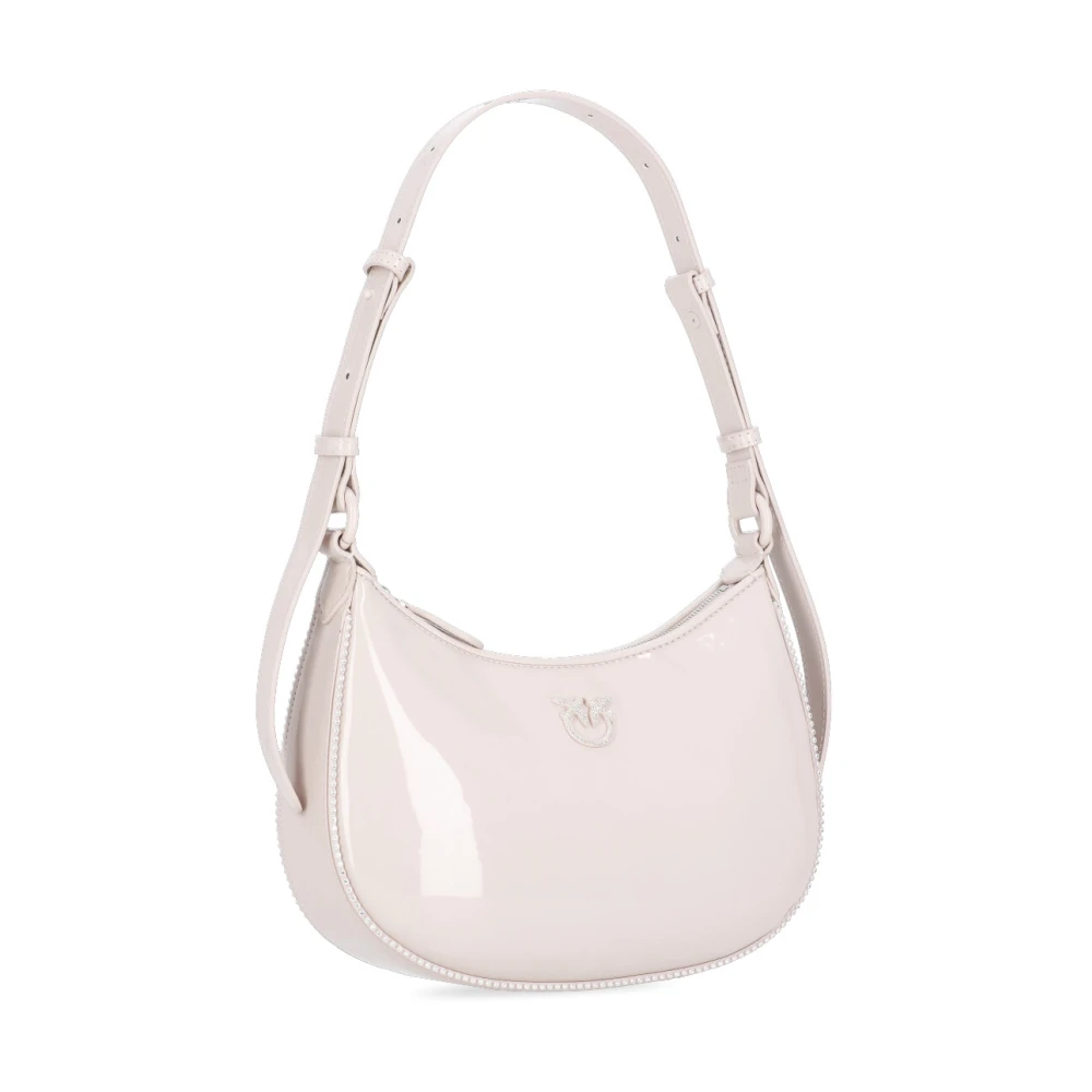 pinko Stijlvolle leren schoudertas met logo Pink Dames