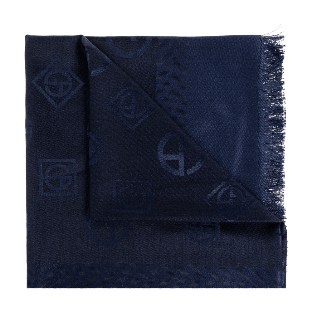 Giorgio Armani Sjaal met monogram Blue Heren