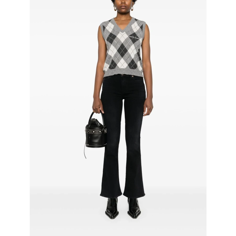7 For All Mankind Zwarte Jeans voor Vrouwen Aw24 Black Dames