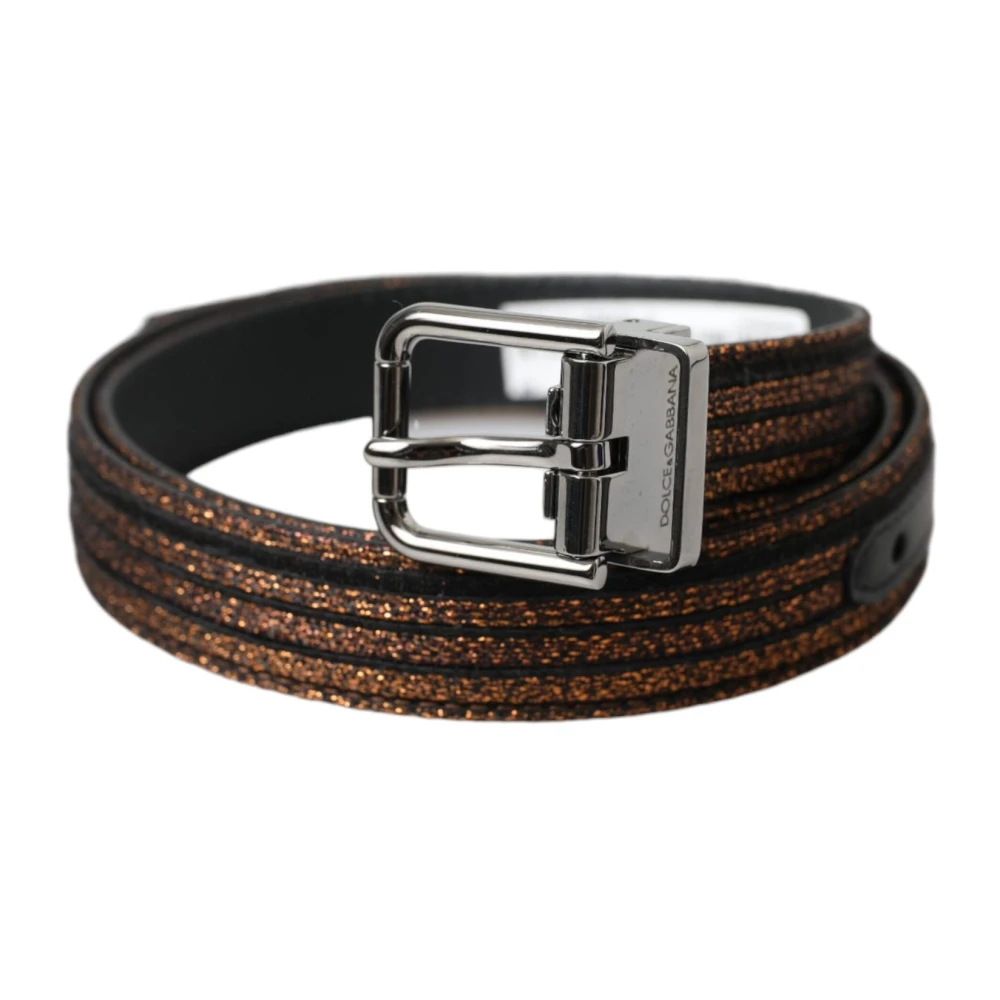 Dolce & Gabbana Women's Brown Leather Belt With Logo Buckle