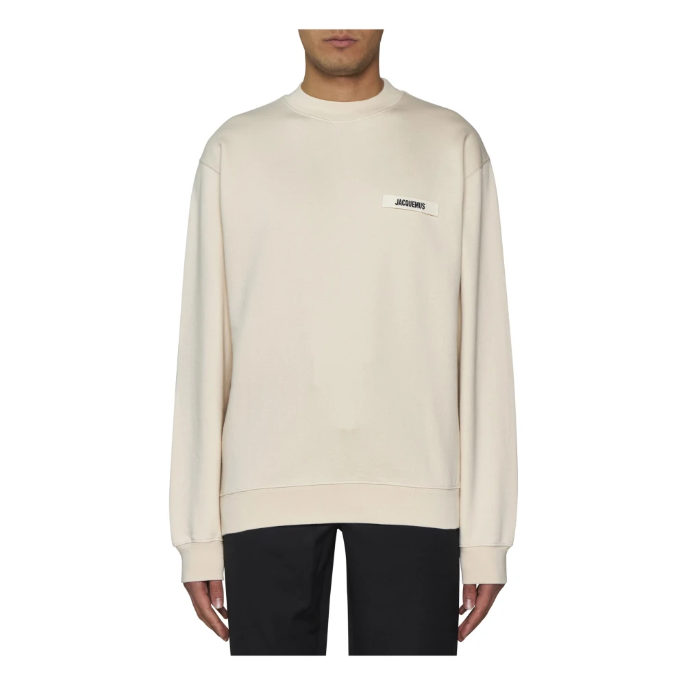Jacquemus Beige Sweater met Logo Appliqué Beige Heren