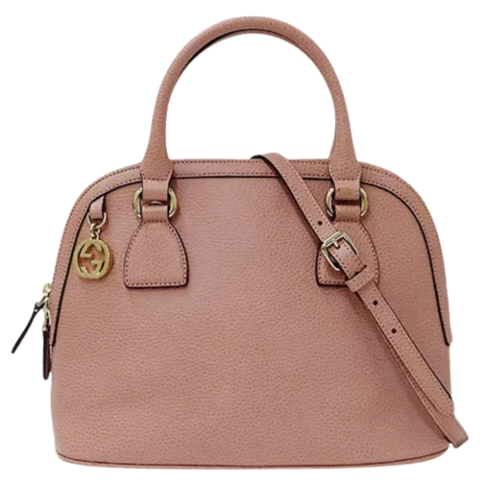 Gucci Vintage Tweedehands Roze Leren Gucci Tas Pink Dames