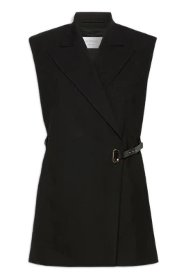 Sleeveless Stretch Viscose Blazer