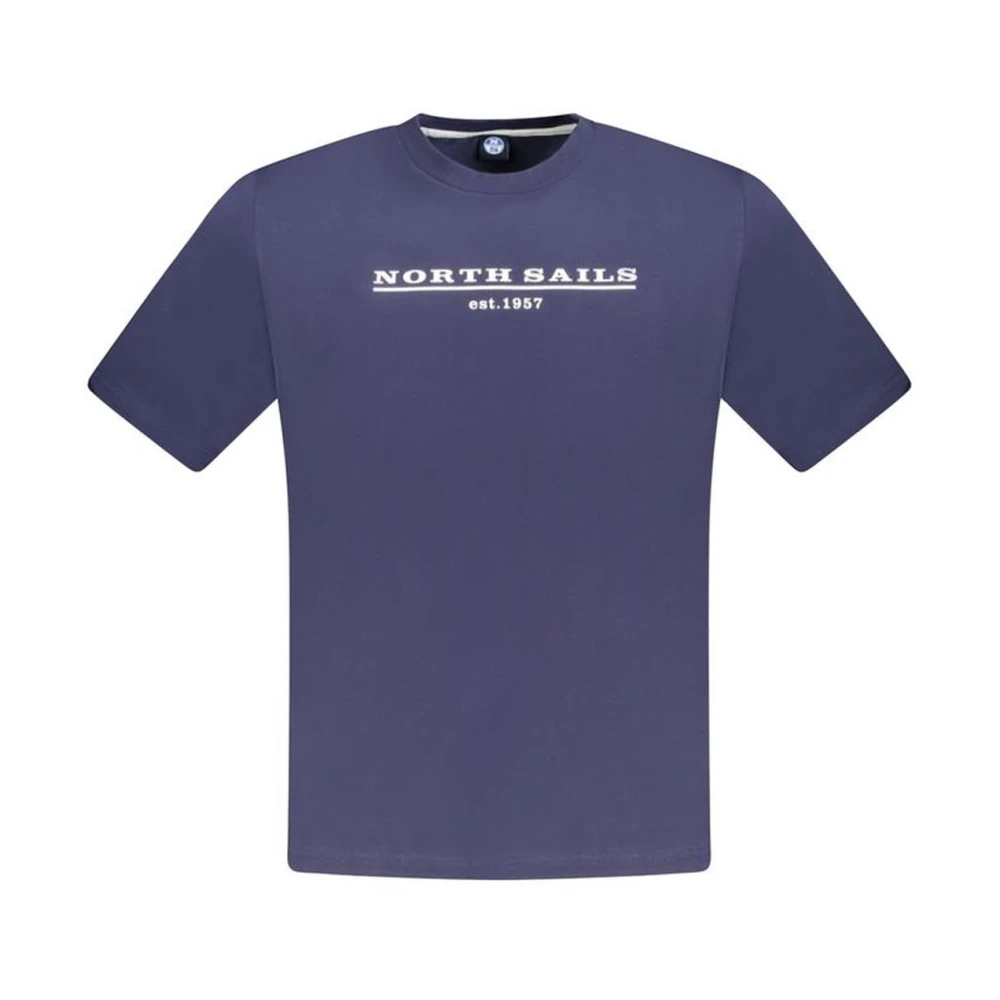 North Sails Blauw Grafisch Katoenen Crewneck T-Shirt Blue Heren