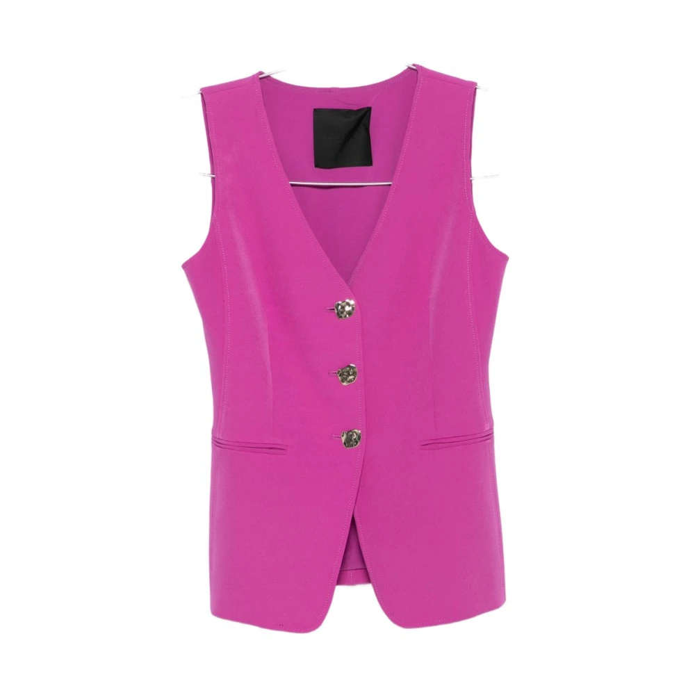Liu Jo Women's Pink Waistcoats, Xl, Regular-Fit Waistcoat