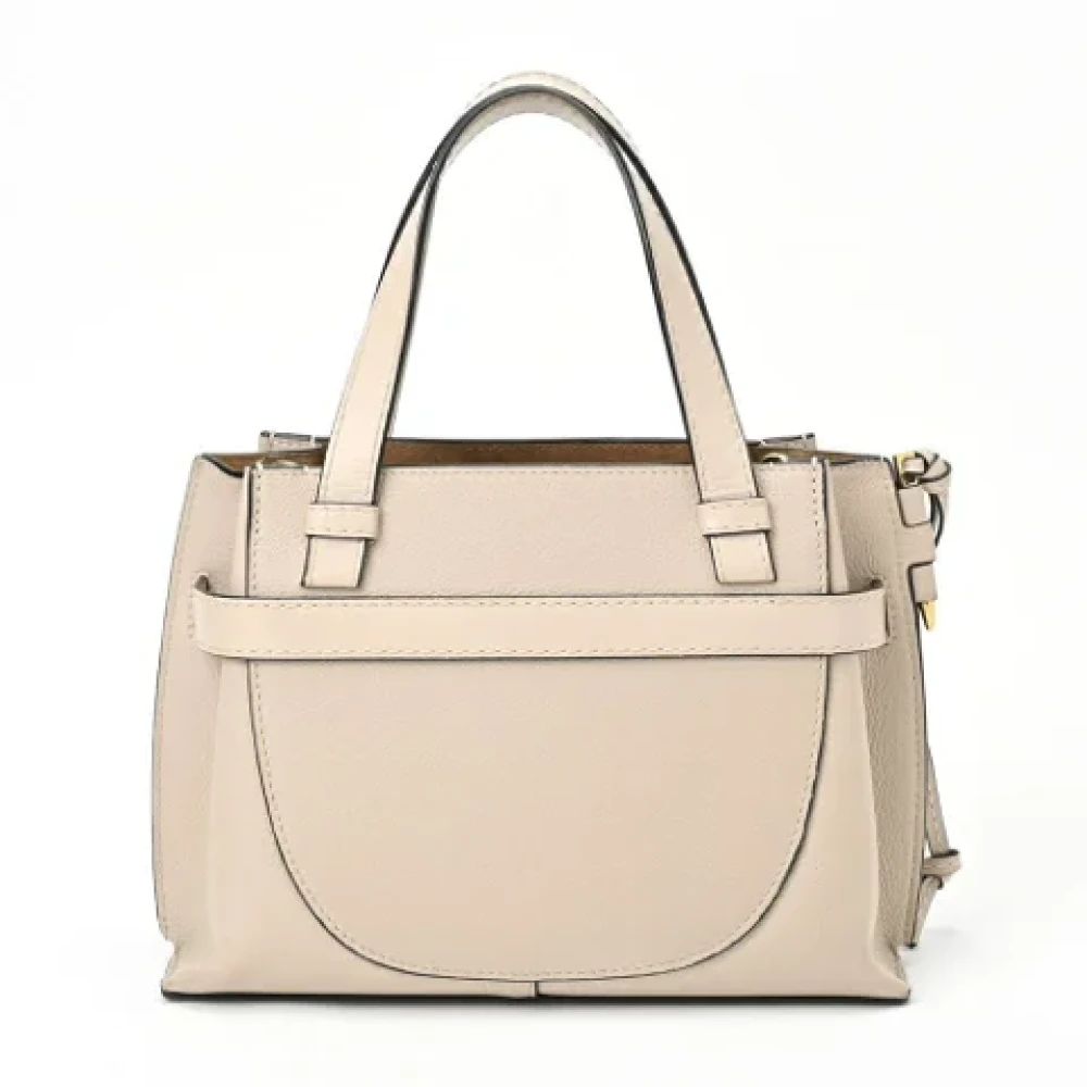 Loewe Pre-owned Leather handbags Beige Dames