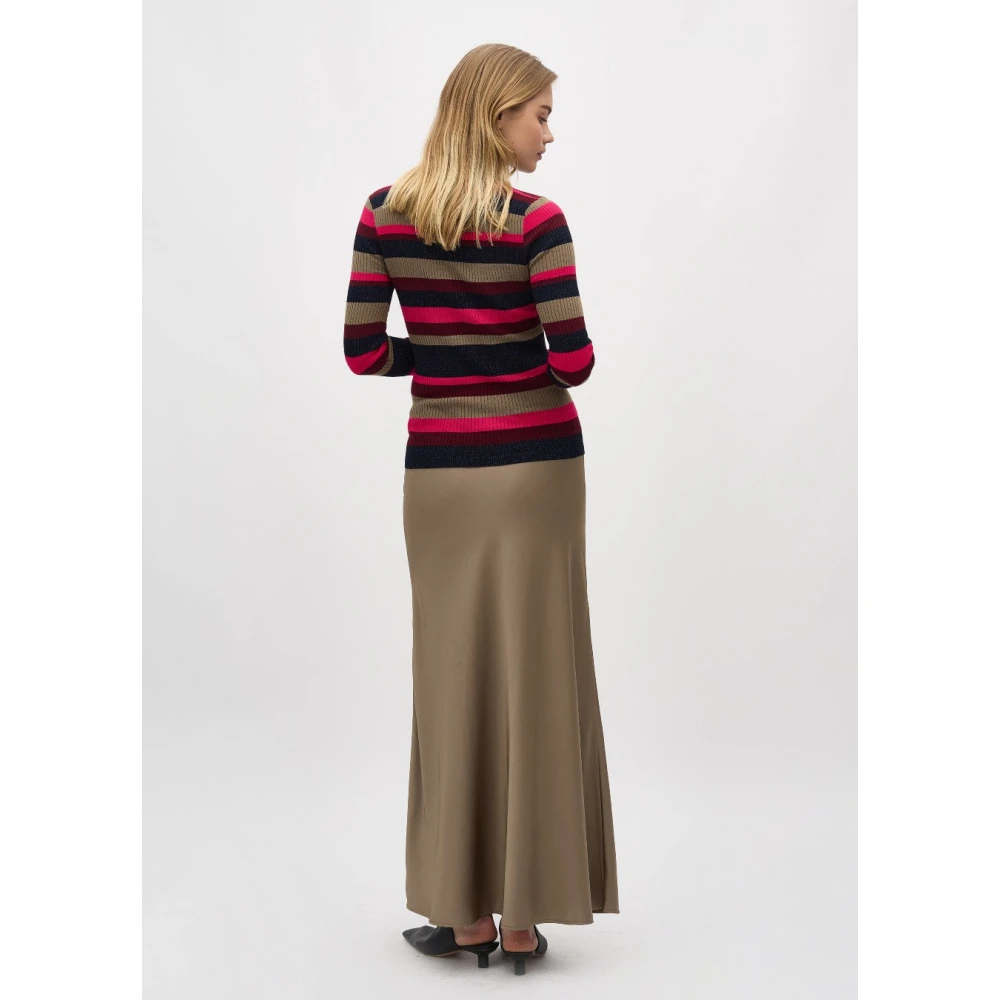 MbyM Champagne Satijnen Maxi Rok Maila Beige Dames