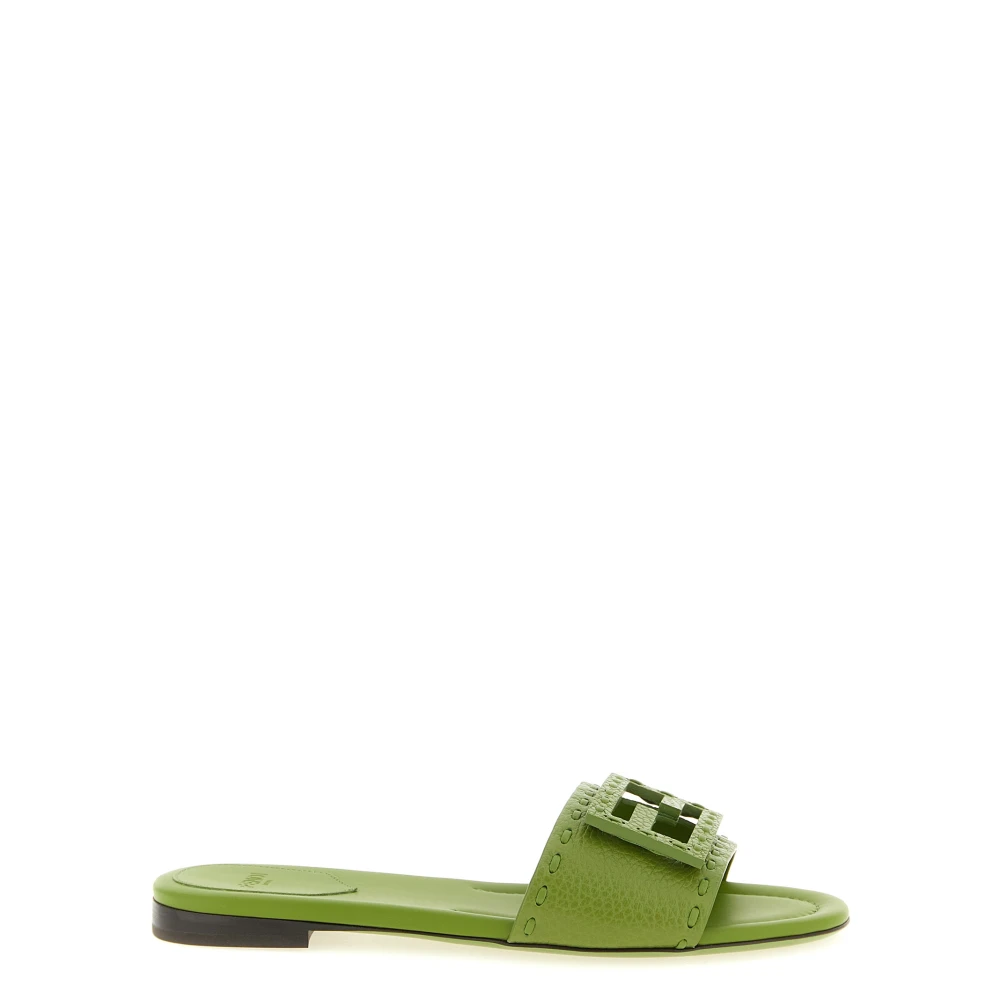 Fendi Women's Green Baguette Slides - Sliders - 6 Uk - Shoes