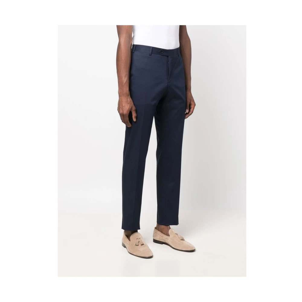 Canali Slim-Fit Chino Broek Blue Heren