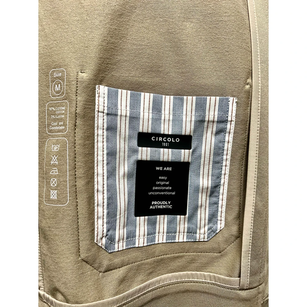 Circolo 1901 Wasbare Piquet Werkjas Zand Beige Heren