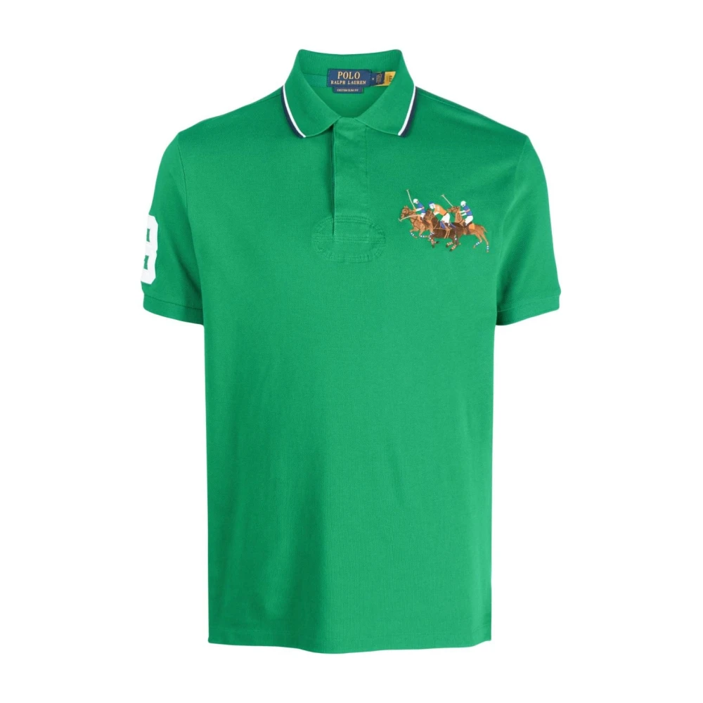 Polo Ralph Lauren Casual Langemouw Sportshirt Groen Green Heren