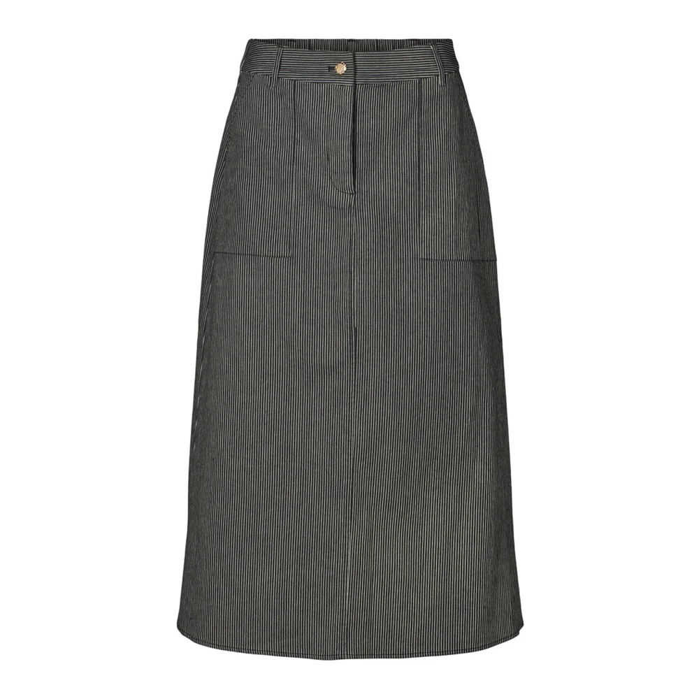 RUE de Femme Zwarte A-lijn Rok met Zakken Black Dames