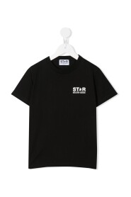 Czarny T-shirt dla Chłopców z Nadrukiem na Przodzie