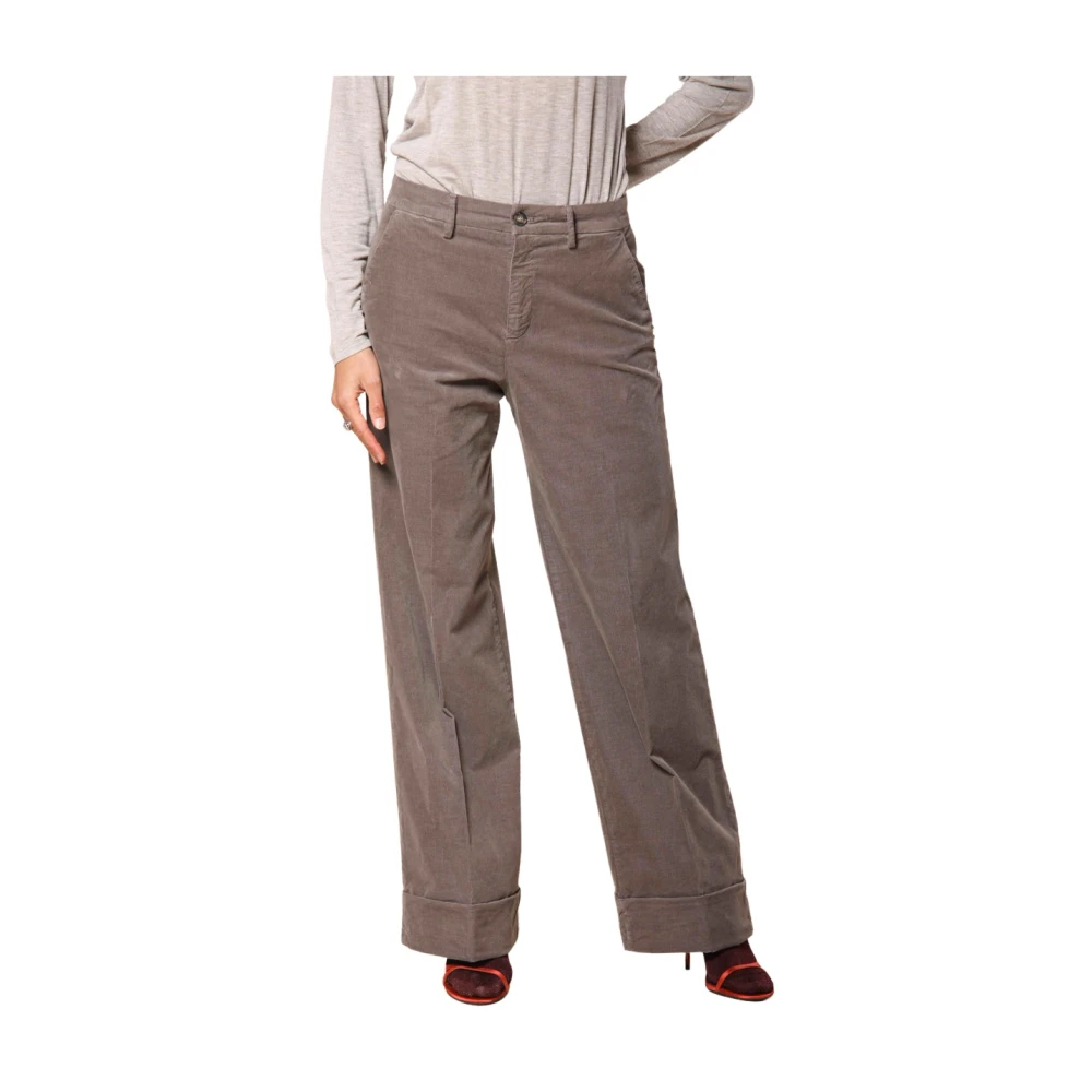 Mason's Fluwelen Gestreepte Chino Broek Winterstijl Gray Dames