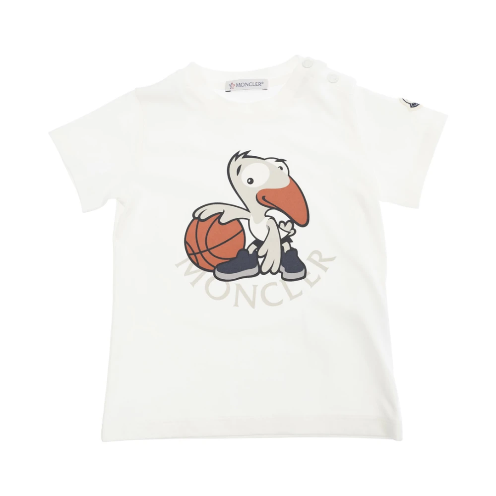 Moncler Boys White Kids T-Shirt With Logo Patch