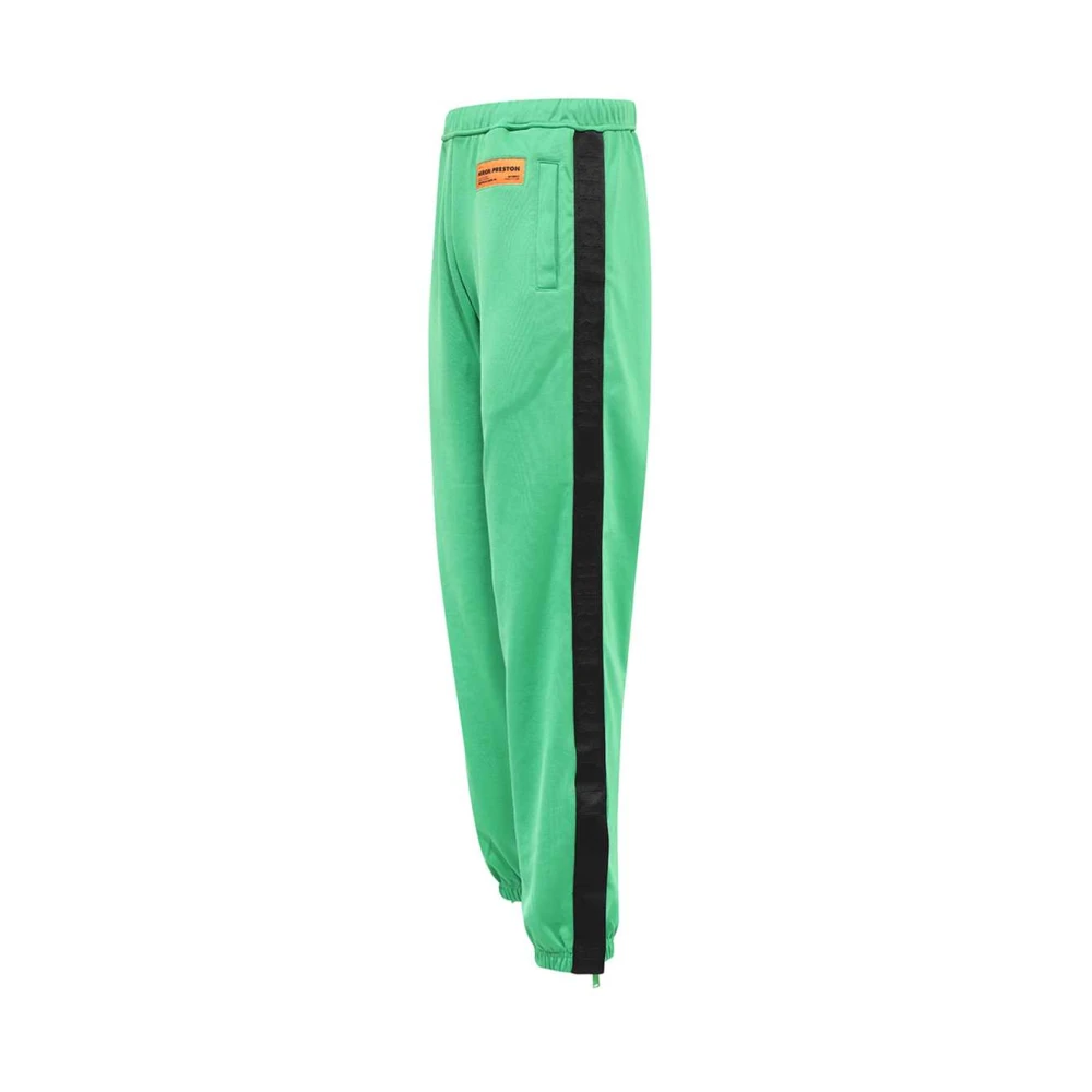 Heron Preston Contrast Strepen Katoenen Broek Green Heren