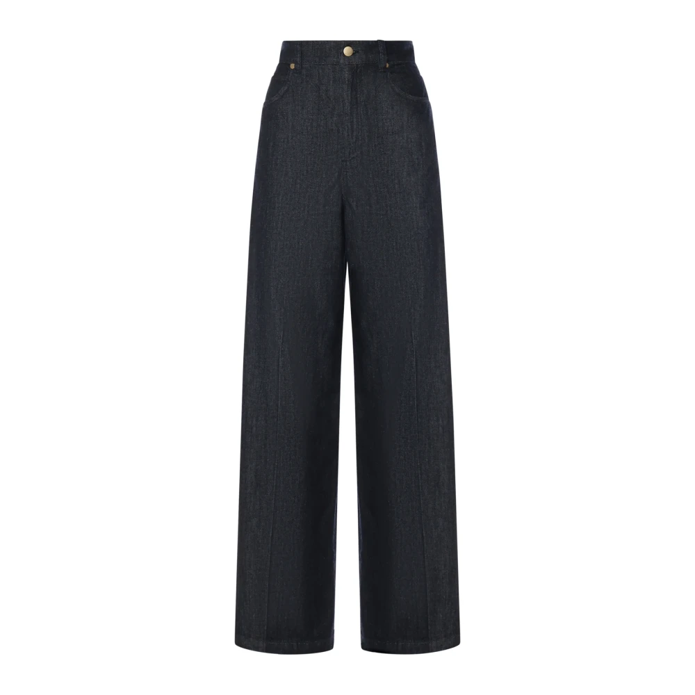 Max Mara Women's Blue Wide Trousers