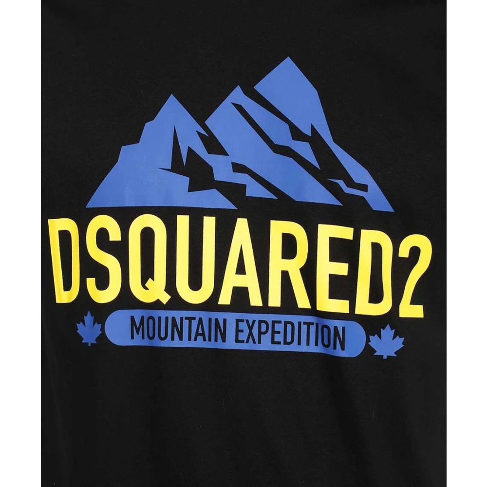 Dsquared2 Bedrukt Crew-neck T-shirt Black Heren