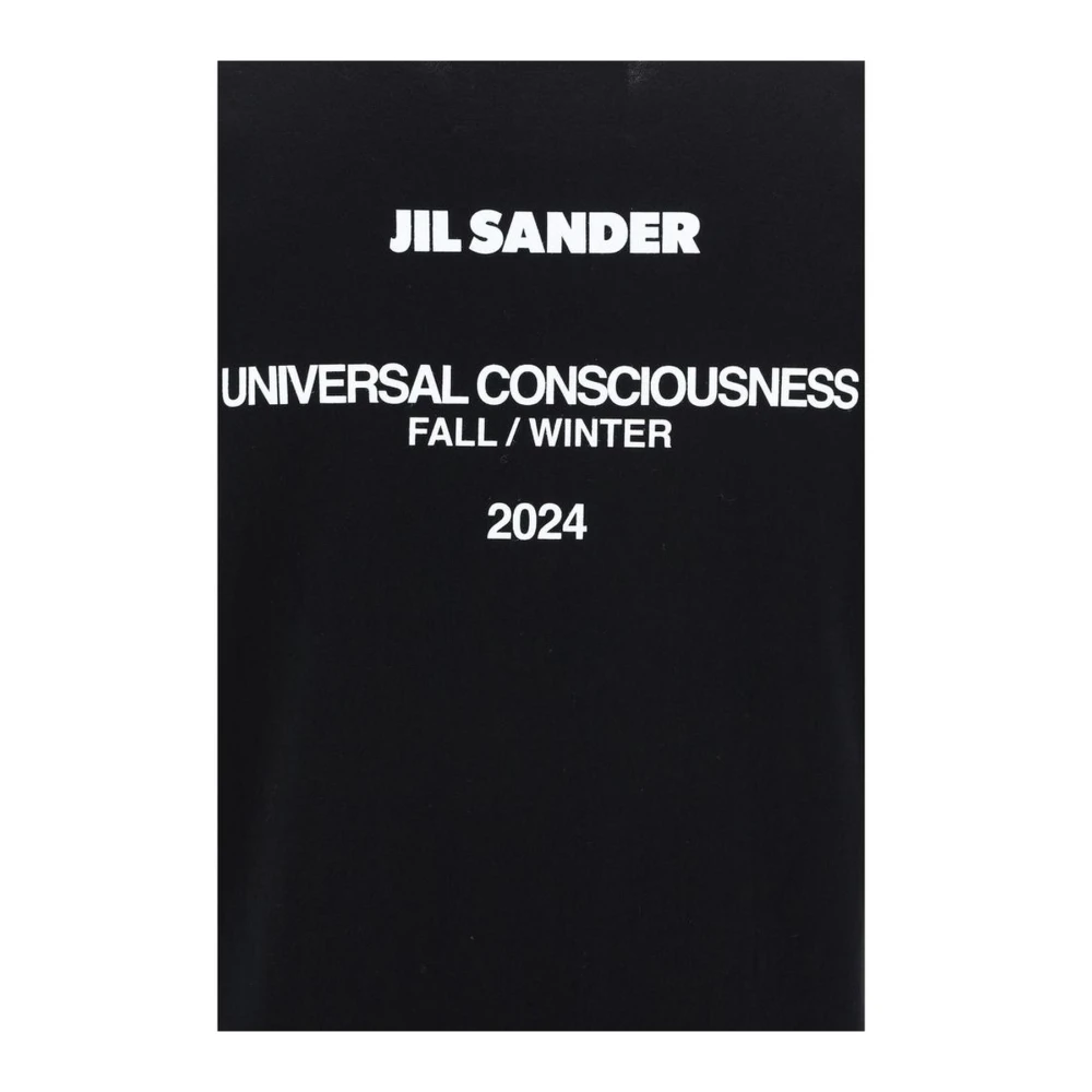 Jil Sander Monochrome Katoenen T-shirt met Geribbelde Hals Black Heren