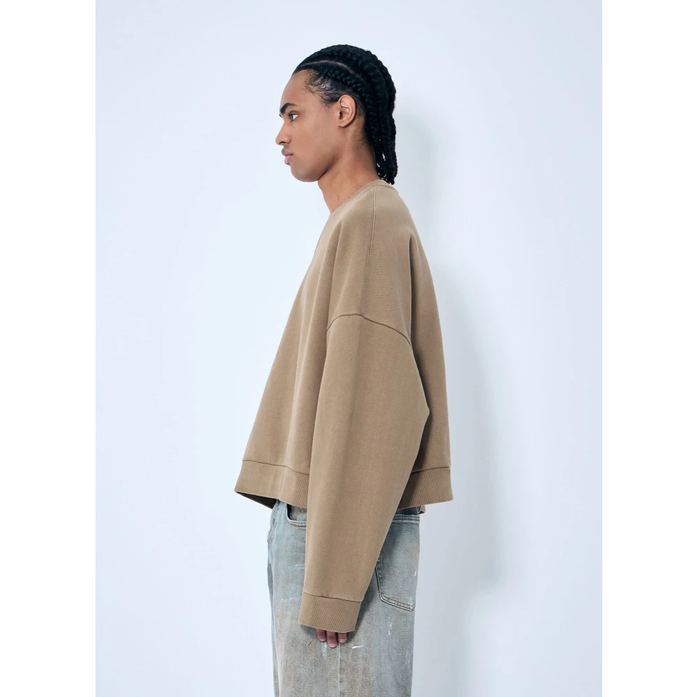 Entire Studios Katoenen Fleece Crewneck Sweatshirt Brown Heren