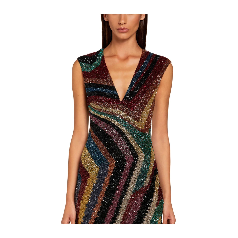 Roberto Cavalli Chameleon Rug Geborduurde Mini Jurk Multicolor Dames