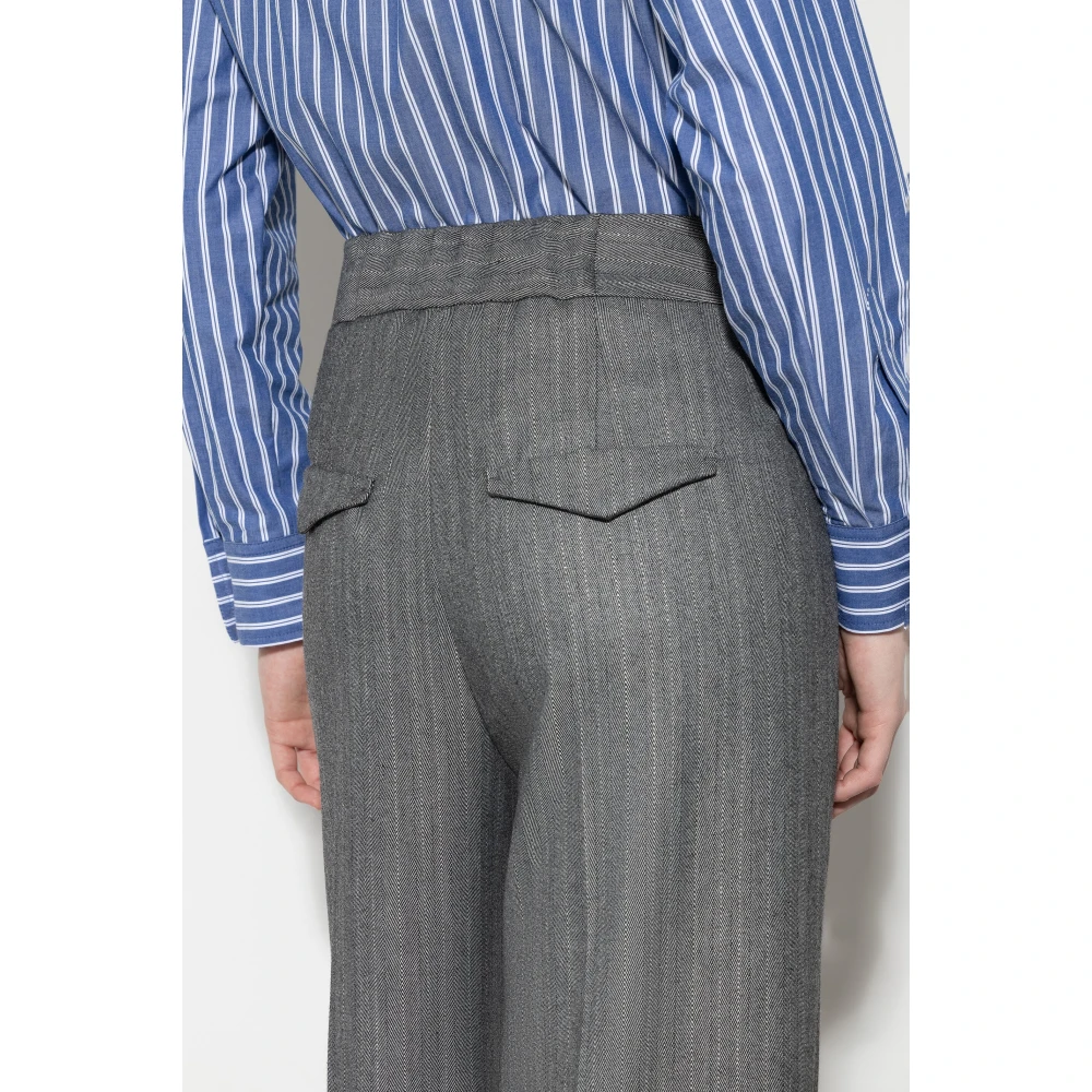 LUISA CERANO Visgraat Wideleg Broek met Strepen Beige Dames