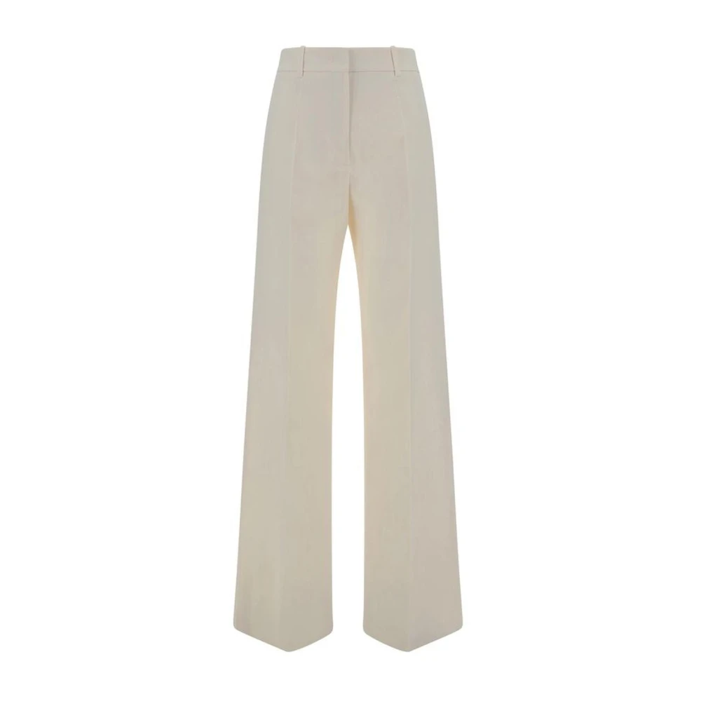 Valentino Wollen broek met knoop en rits White Dames