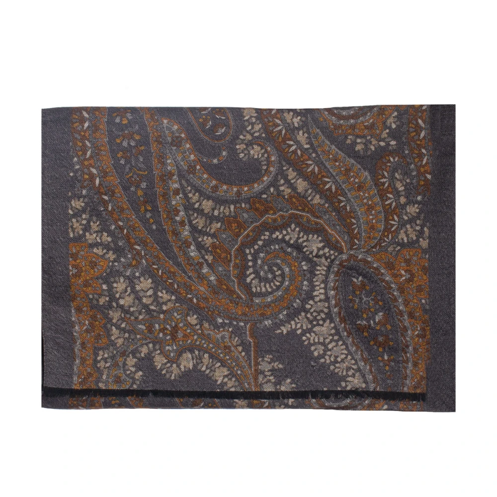 Kiton Zijden sjaal met logo Multicolor Heren