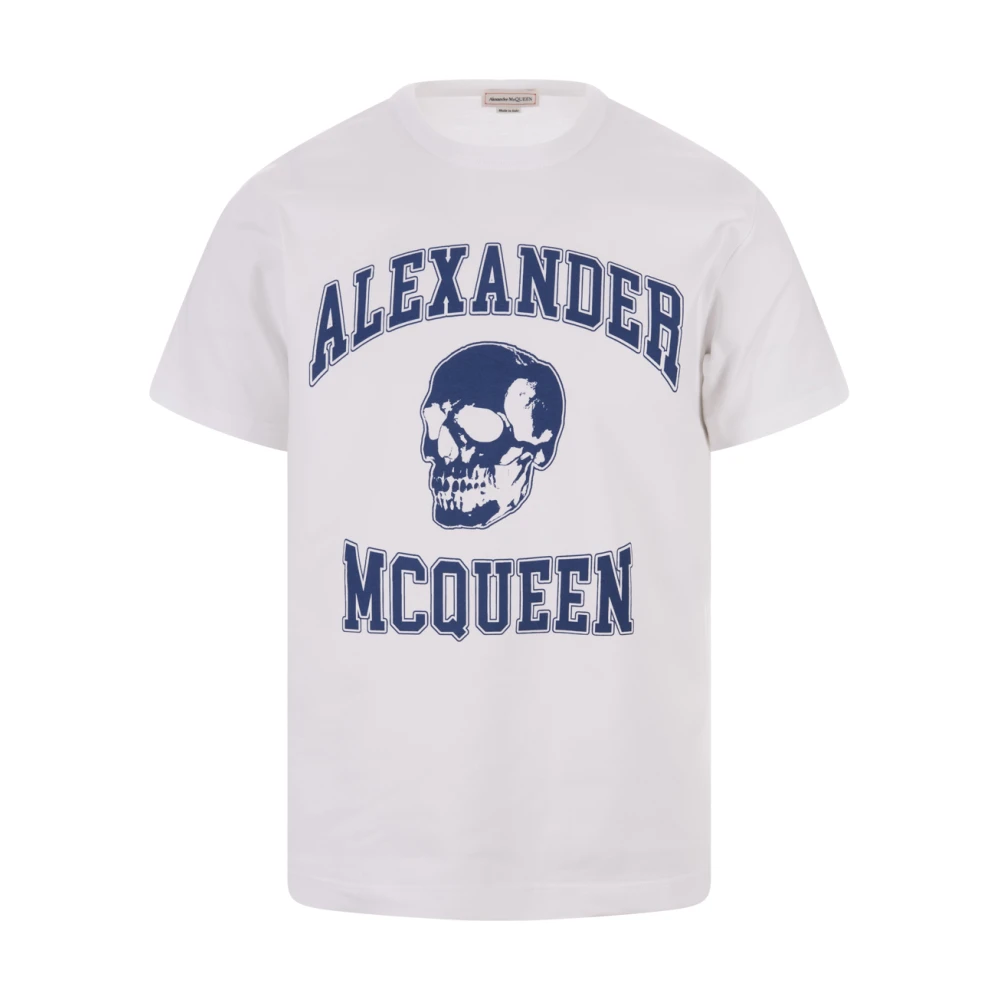Alexander mcqueen Skull Logo Crew-neck T-shirt Wit White Heren
