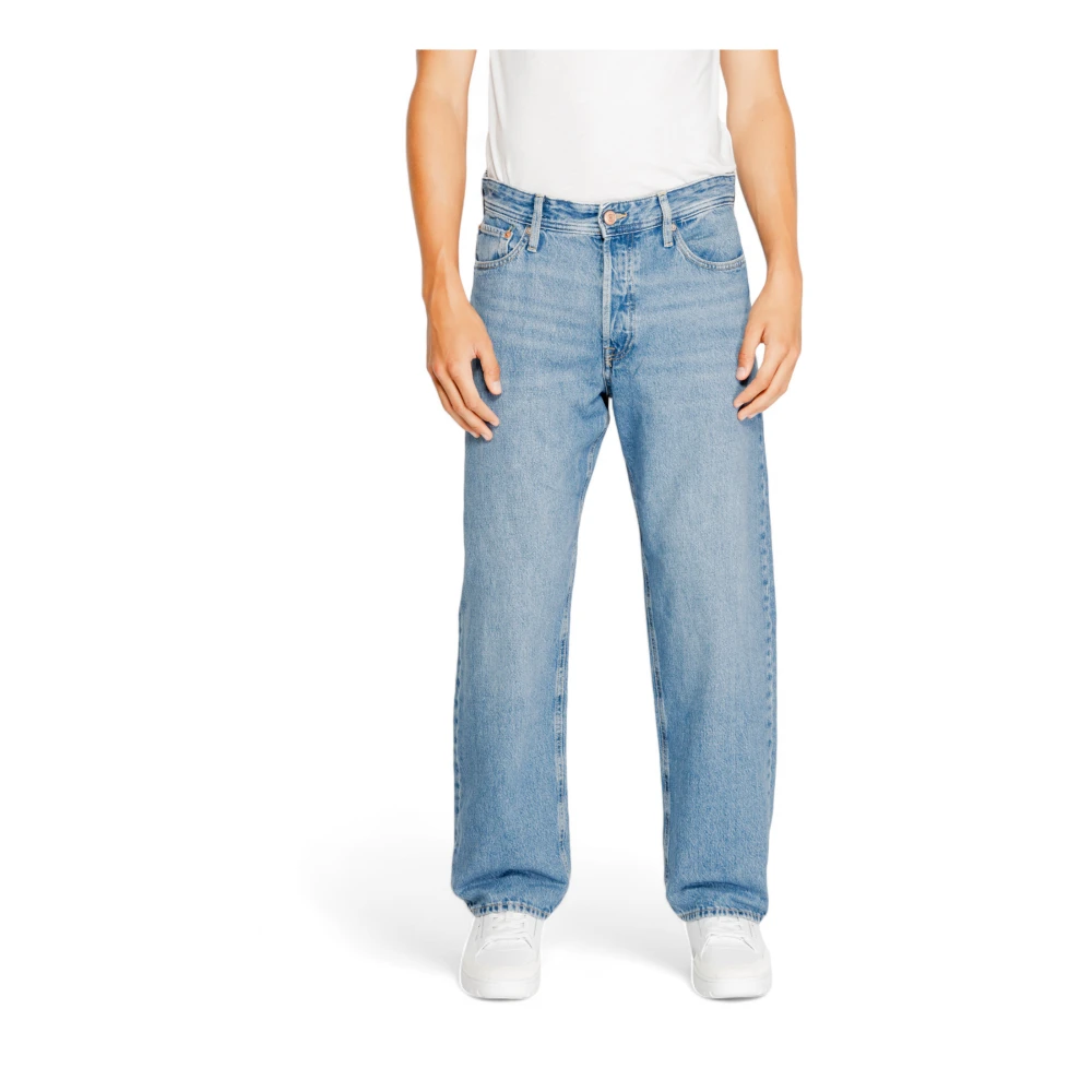 jack & jones Blauwe Plain Zip Heren Jeans Blue Heren