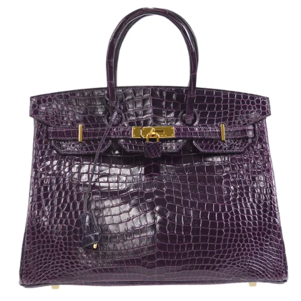 Hermès Vintage Pre-owned Canvas handbags Purple Dames