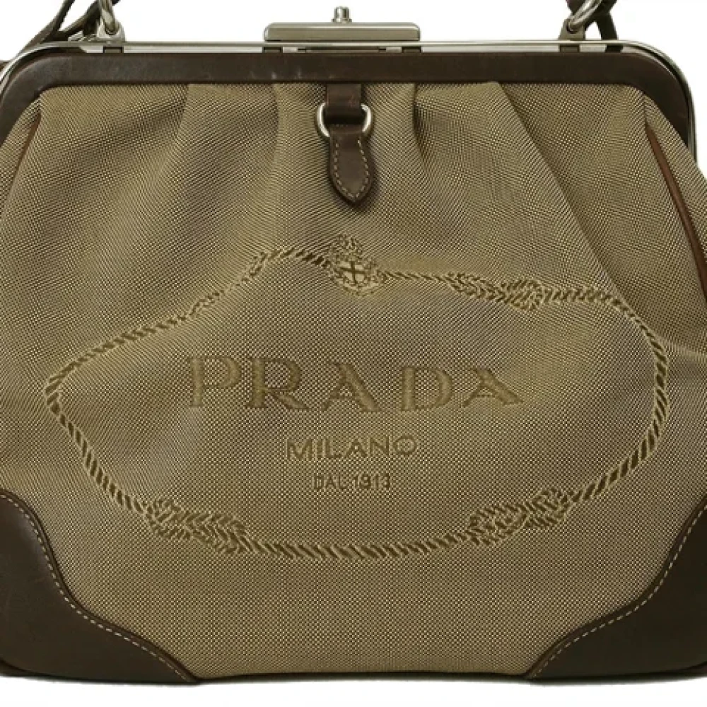 Prada Vintage Pre-owned Canvas prada-bags Brown Dames