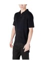 polo-en-coton-noir-linear