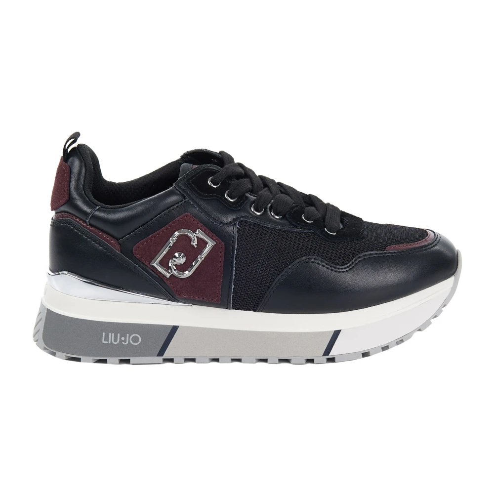 Liu Jo Maxi Wonder Sneaker Kalfsleer Dames Schoenen Zwart