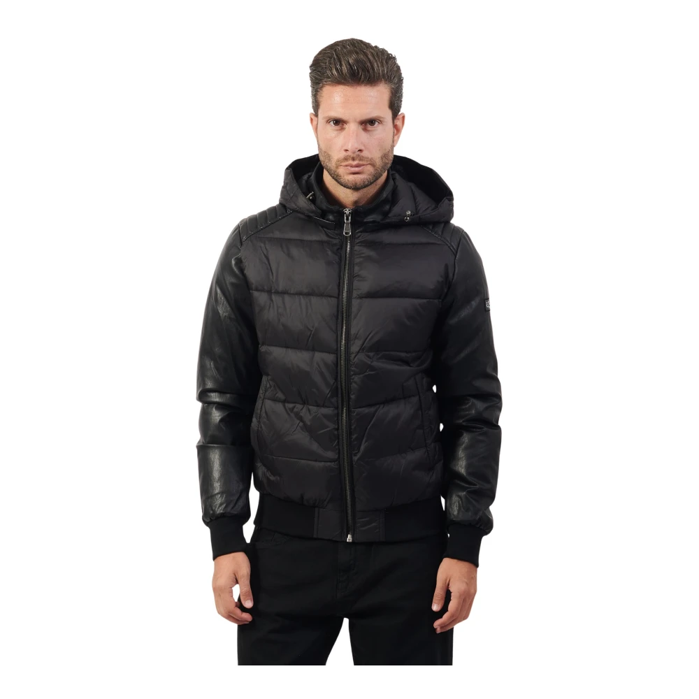YES ZEE Gewatteerde bomberjack met capuchon Black Heren