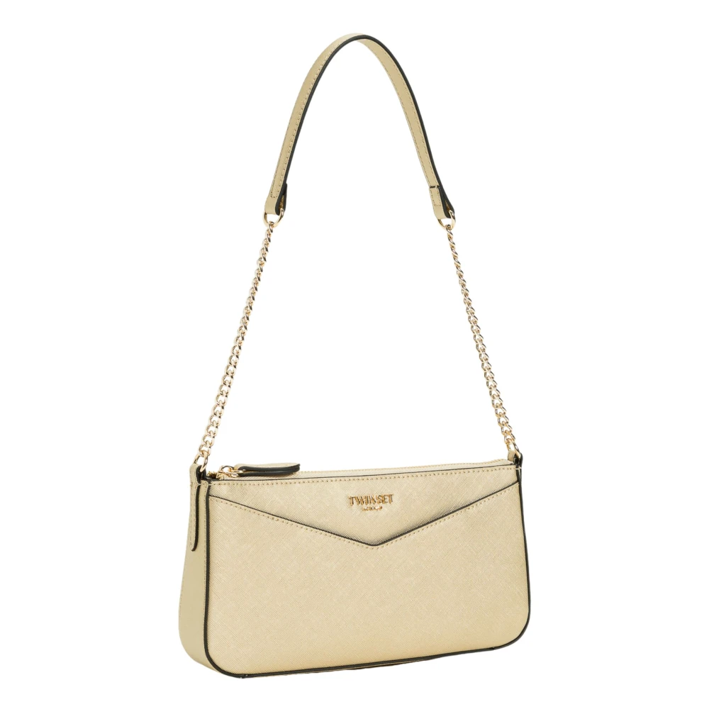 Twinset Women's Yellow Shoulder Bags, One Size, Golden Metallic Mini Bag