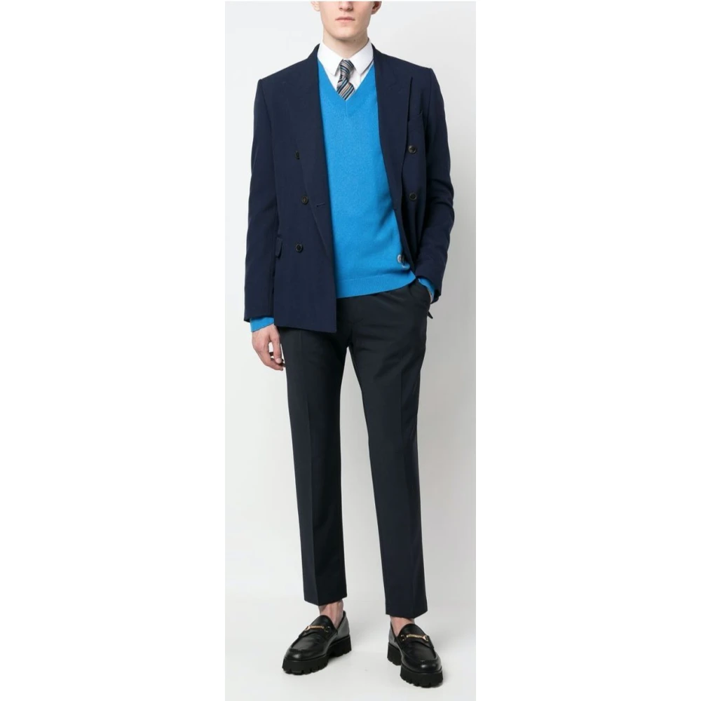 Dolce & Gabbana Midnight Blue Wool Blend Tailored Trousers Blue Heren