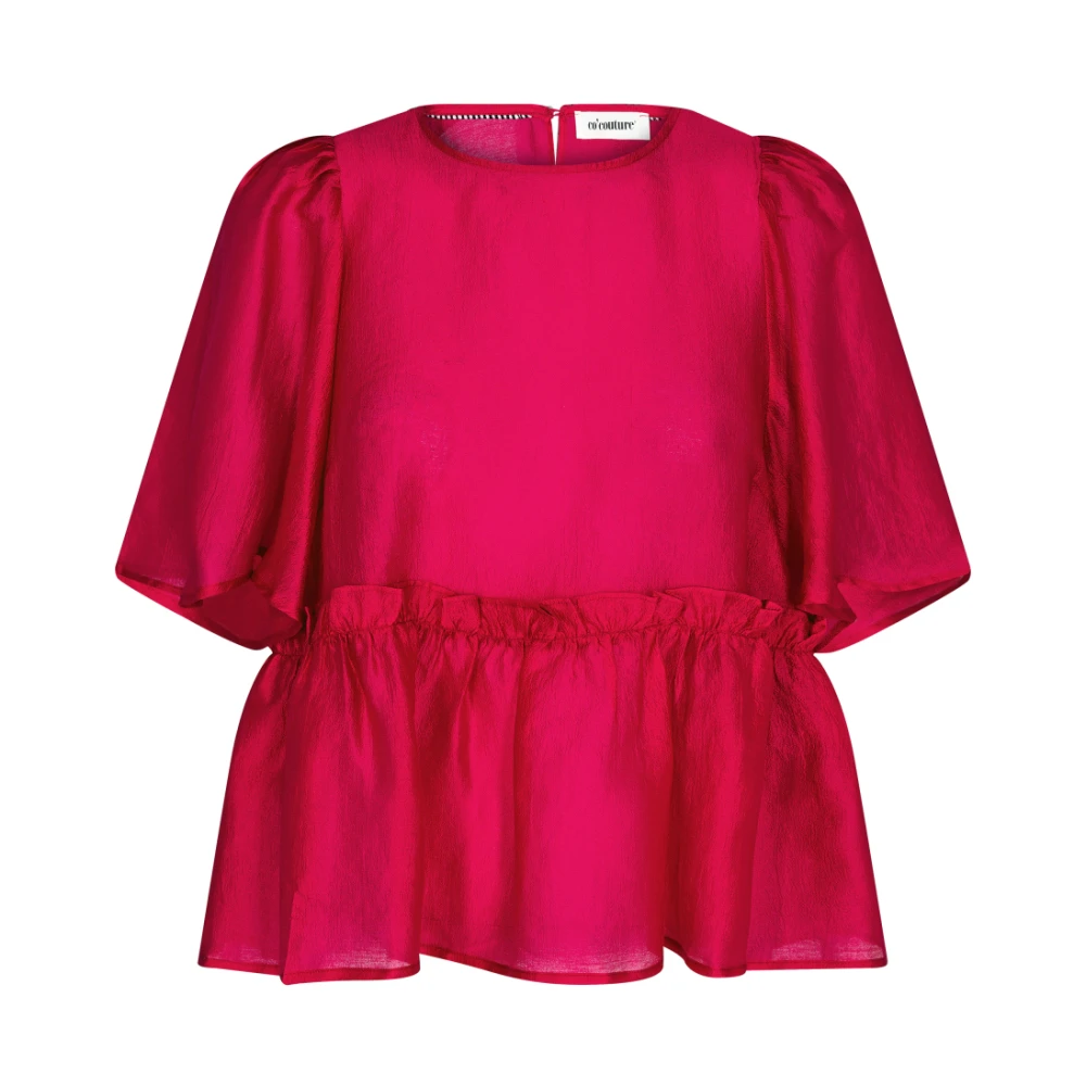 Co'Couture Roze Flow Blouse met Schouderpuff-details Pink Dames