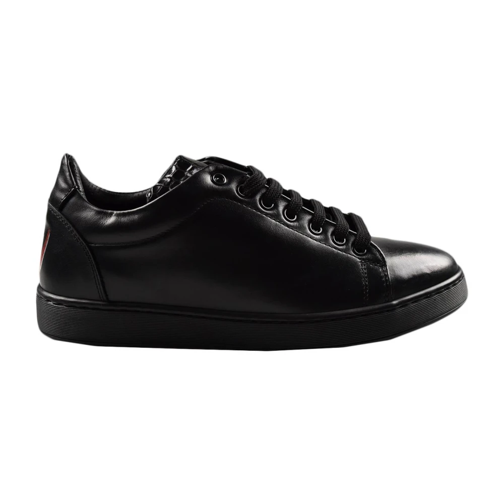 Kiton Sneakers Regular Solid 100% Handmade Heren Schoenen Zwart