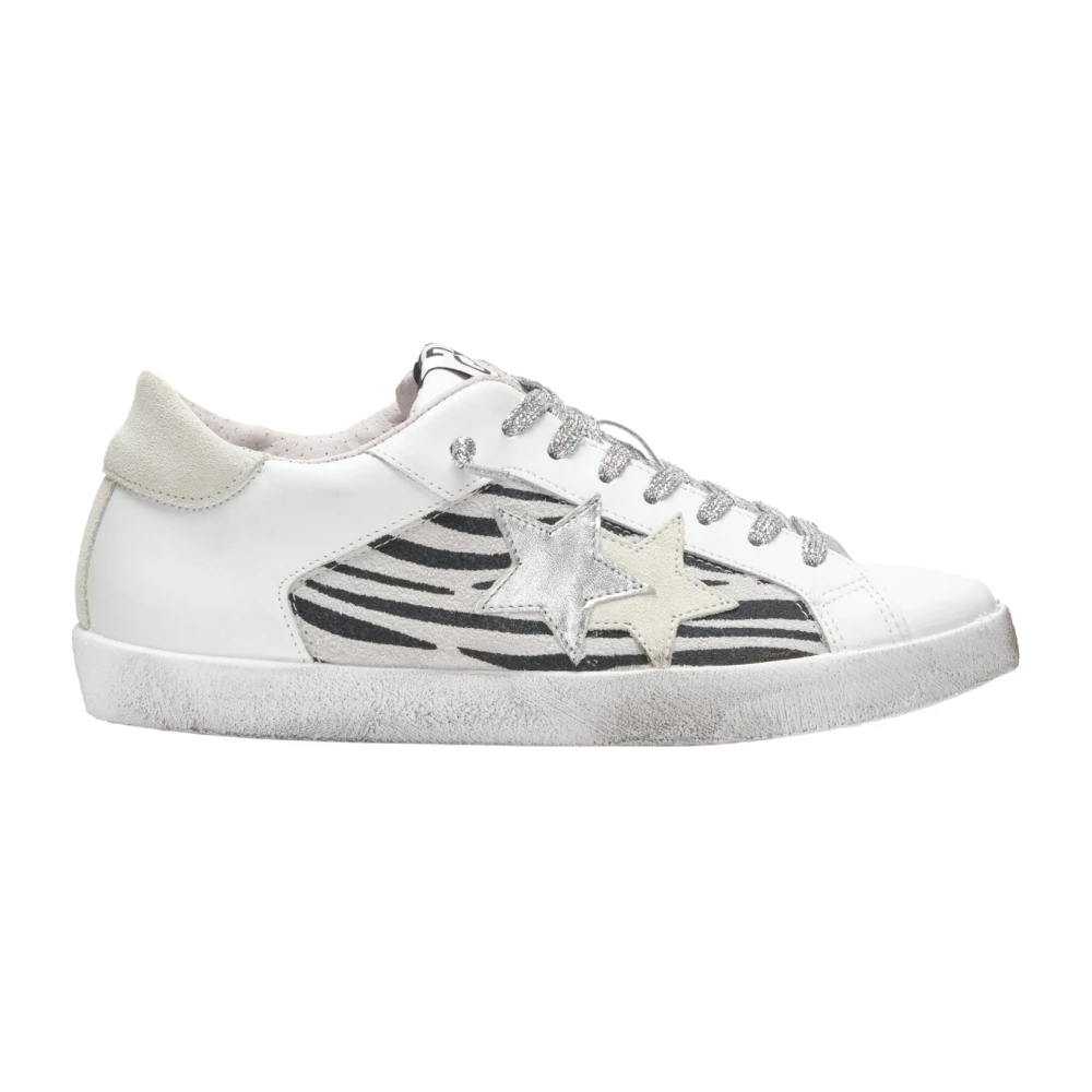 2Star Witte Leren Casual Sneaker Vrouwen Dames Schoenen