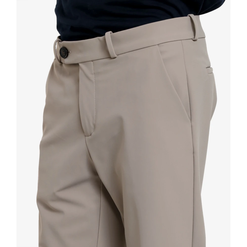 RRD Grijze Stretch Stoffen Broek met Hoornen Knopen Gray Heren
