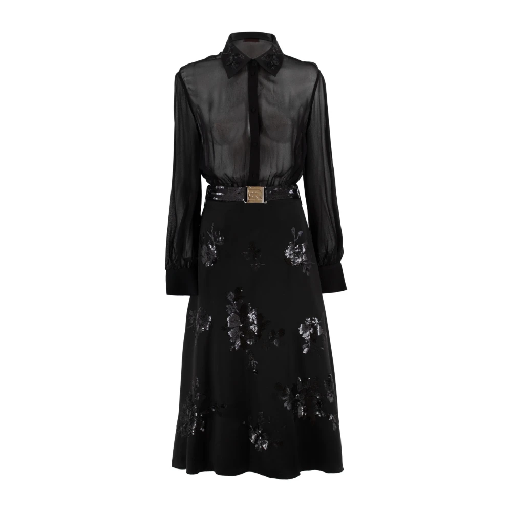 Floral Sequin Belted Dress - Ermanno Scervino - Modalova