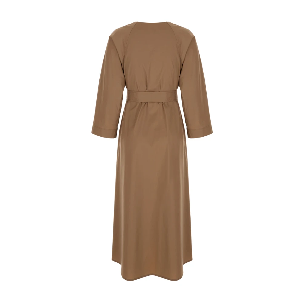 Plain Units Beige Katoenen Lange Mouw Jurk Beige Dames