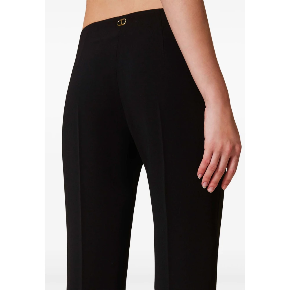 Twinset Zwarte Flared Broek Black Dames