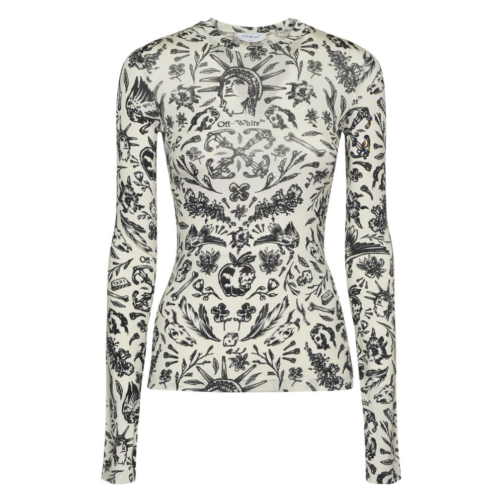 Off White Witte T-shirts en Polos Multicolor Dames
