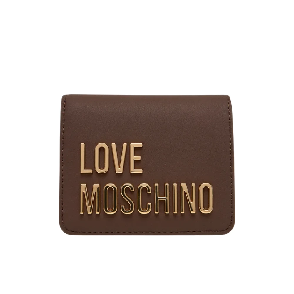 Love Moschino Women's Brown Small Wallet With Logo - Wallets & Cardholders - One Size - Accessories
