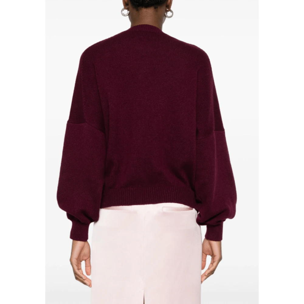 Khaite Aubergine Crew Neck Sweater Red Dames