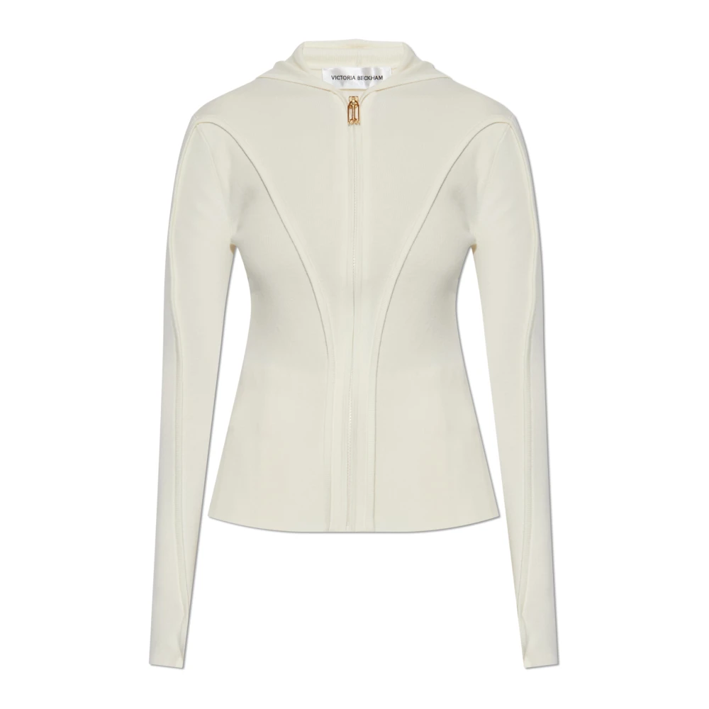 Victoria Beckham Women's Beige Wool Cardigan